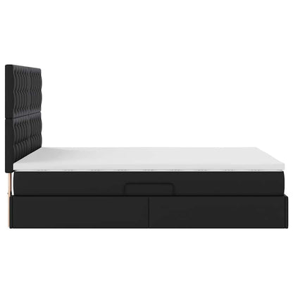 Letto con Contenitore Nero 140 x 190 cm Pelle Sintetica | homemem39
