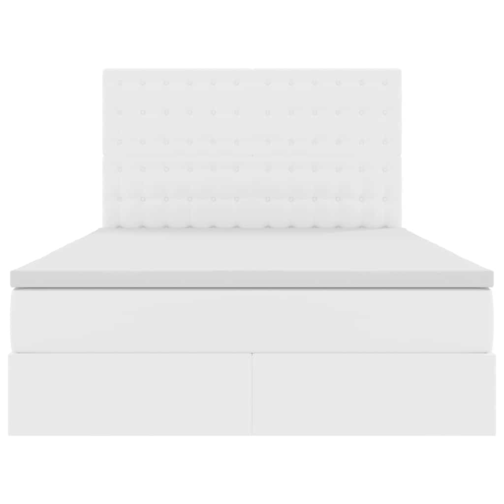 Letto con Contenitore Bianco Puro 140 x 190 cm Pelle Sintetica | homemem39