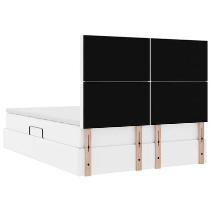 Letto con Contenitore Bianco Puro 140 x 200 cm Pelle Sintetica | homemem39