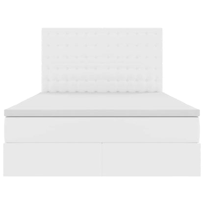 Letto con Contenitore Bianco Puro 140 x 200 cm Pelle Sintetica | homemem39