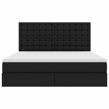 Letto con Contenitore Nero 160 x 200 cm Pelle Sintetica | homemem39