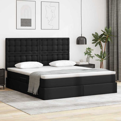 Letto con Contenitore Nero 180 x 200 cm Pelle Sintetica | homemem39