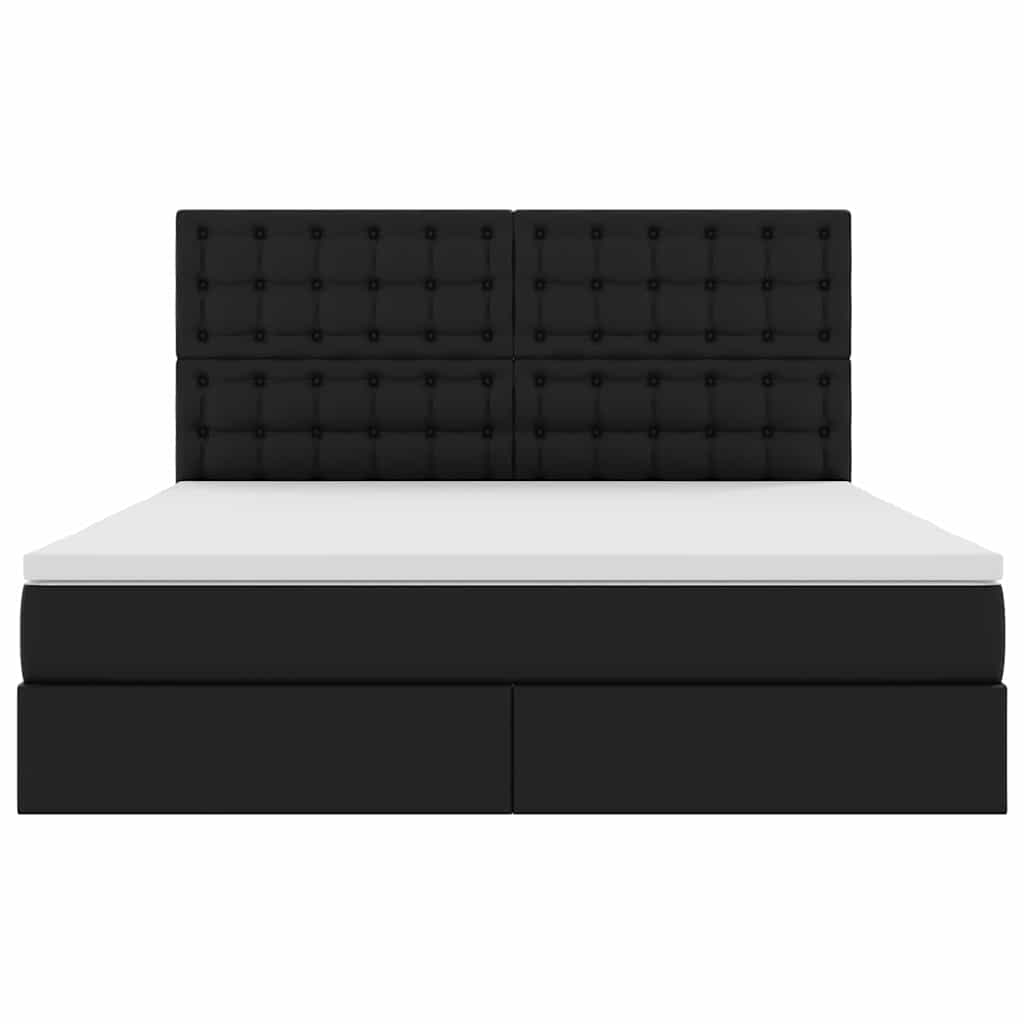 Letto con Contenitore Nero 180 x 200 cm Pelle Sintetica | homemem39