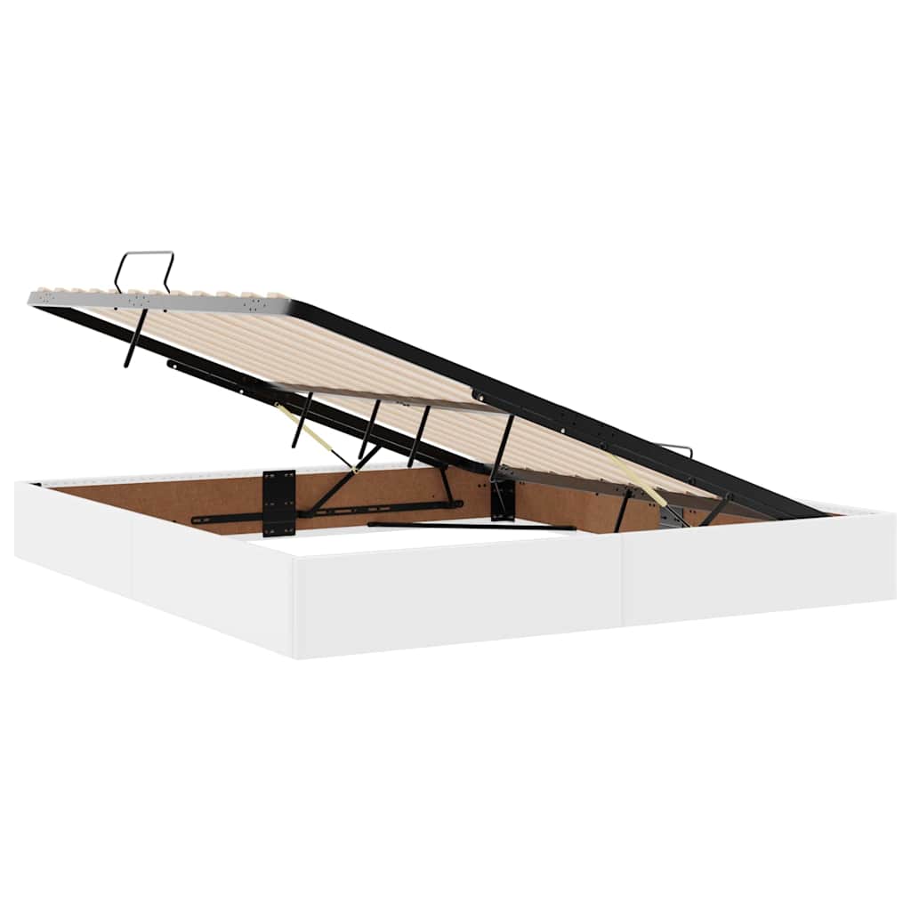 Letto con Contenitore Bianco Puro 180 x 200 cm Pelle Sintetica