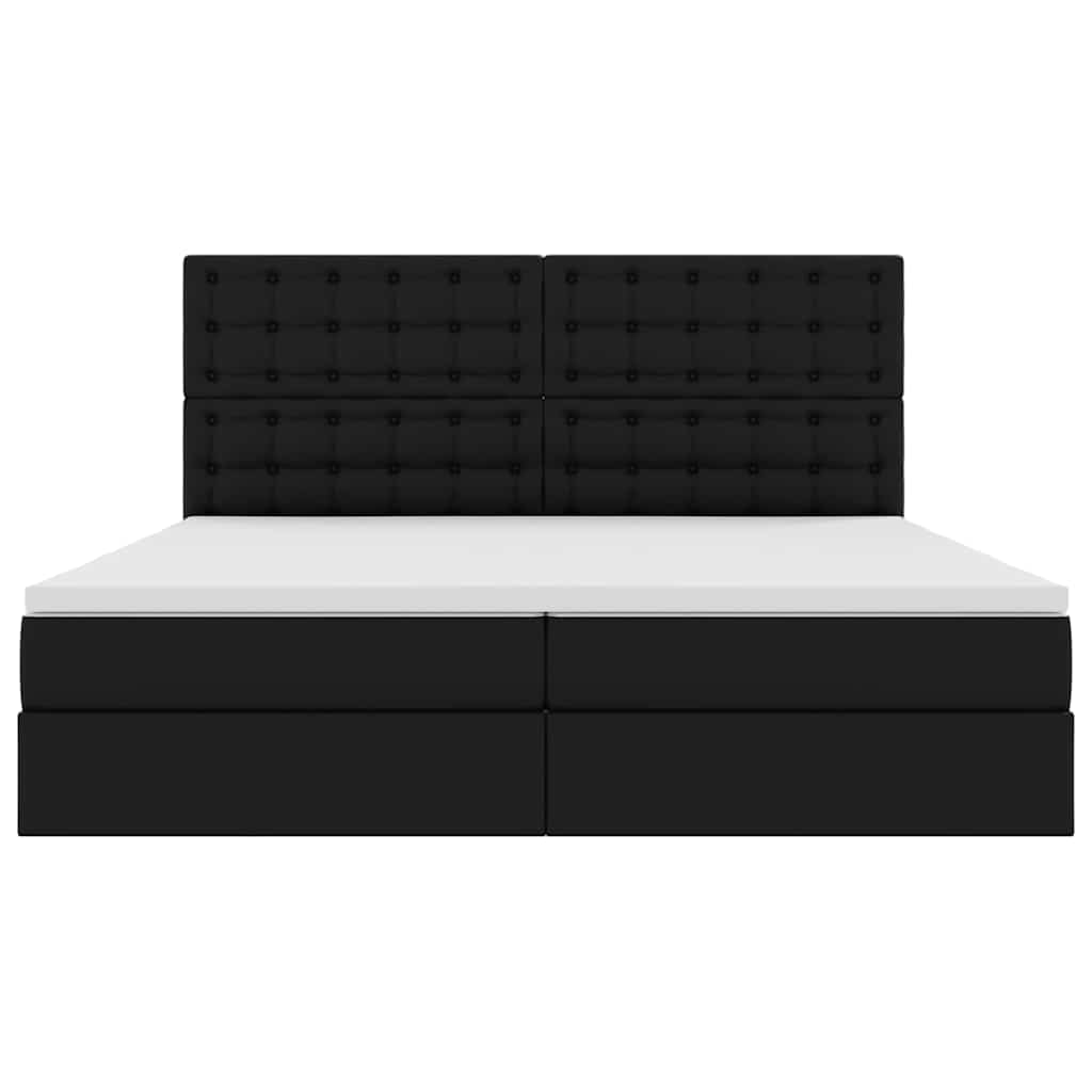 Letto con Contenitore Nero 200 x 200 cm Pelle Sintetica | homemem39