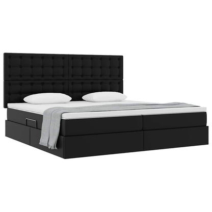Letto con Contenitore Nero 200 x 200 cm Pelle Sintetica | homemem39