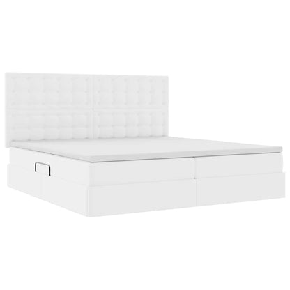 Letto con Contenitore Bianco Puro 200 x 200 cm Pelle Sintetica | homemem39