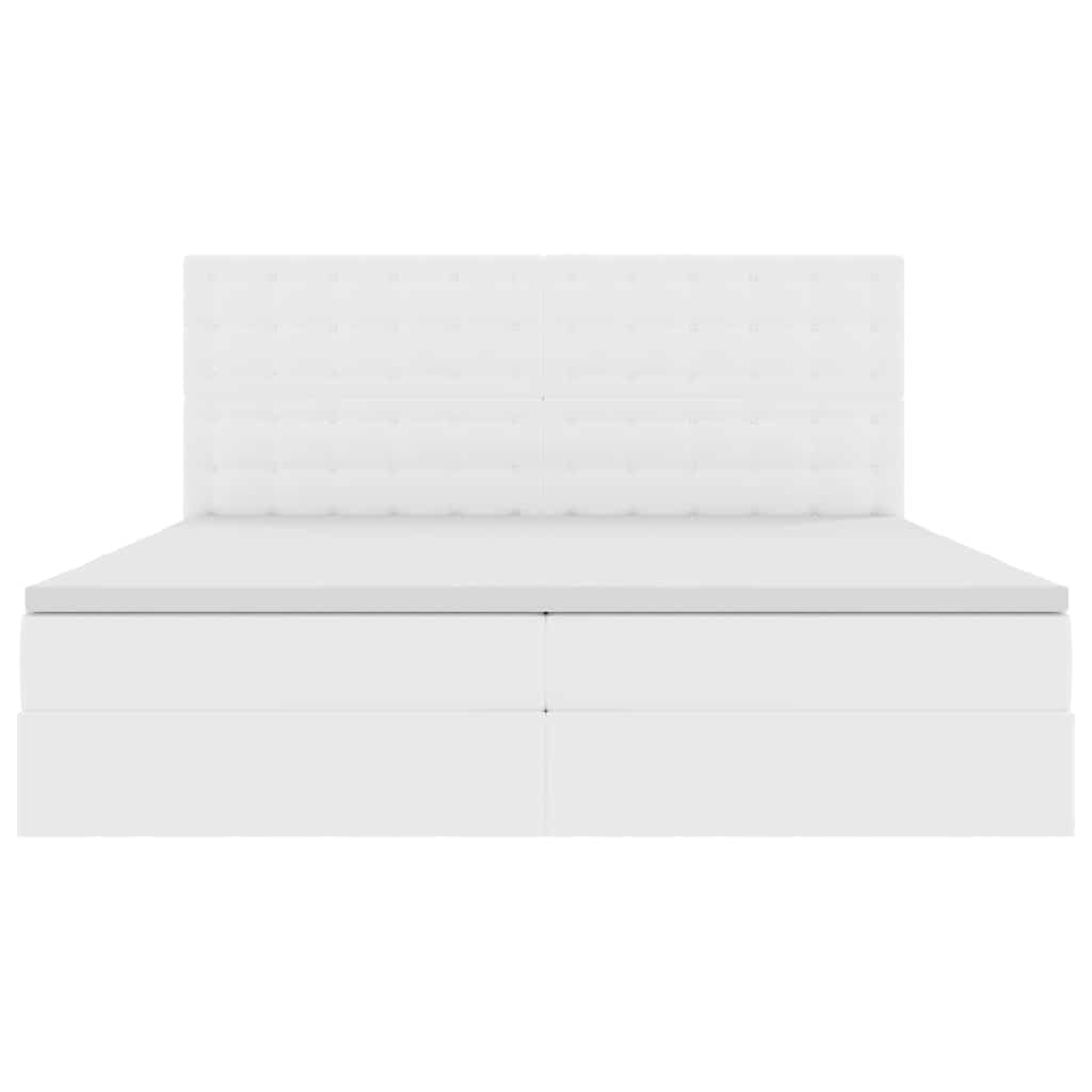 Letto con Contenitore Bianco Puro 200 x 200 cm Pelle Sintetica | homemem39