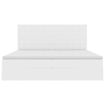 Letto con Contenitore Bianco Puro 200 x 200 cm Pelle Sintetica | homemem39