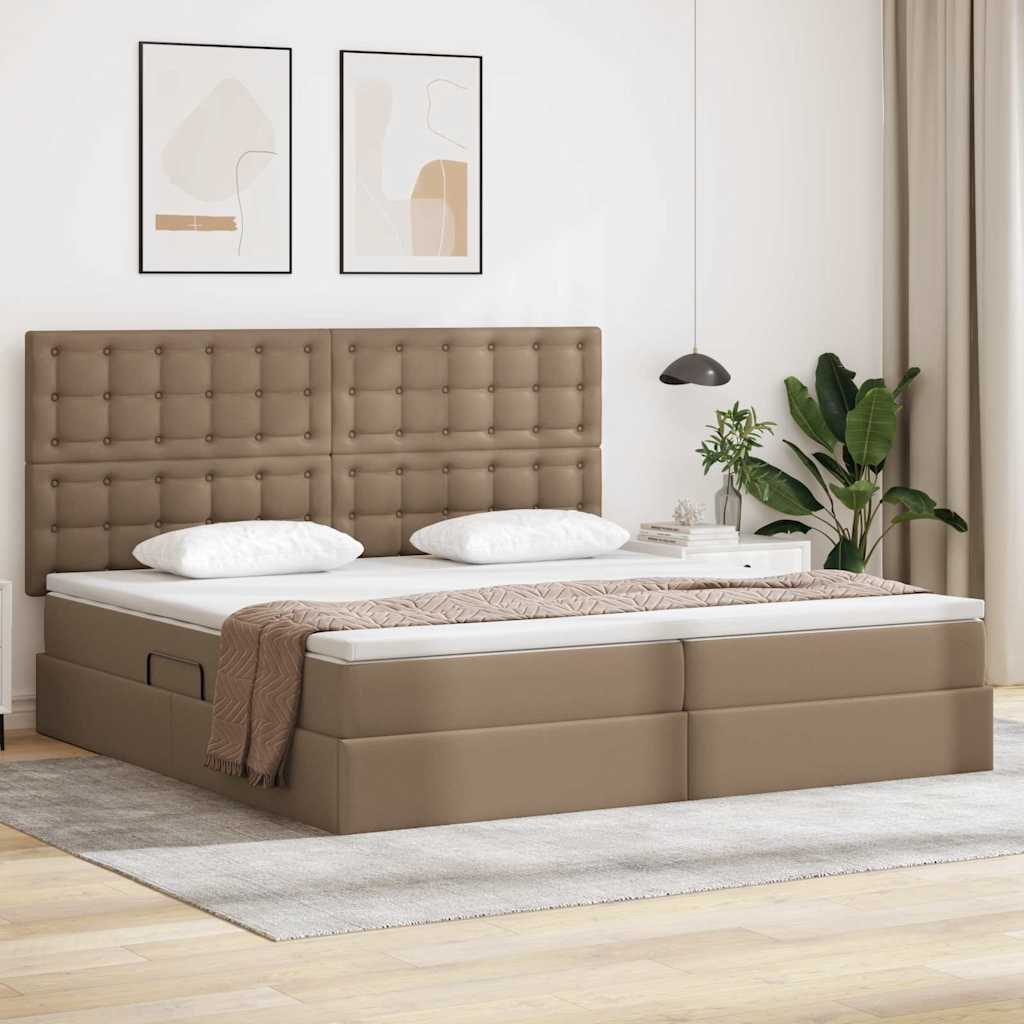 Letto con Contenitore Cappuccino 200 x 200 cm Pelle Sintetica | homemem39