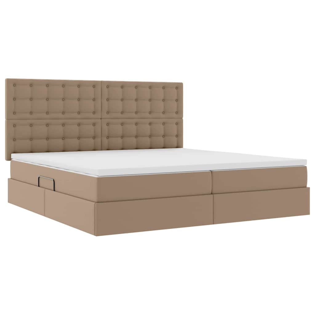Letto con Contenitore Cappuccino 200 x 200 cm Pelle Sintetica | homemem39