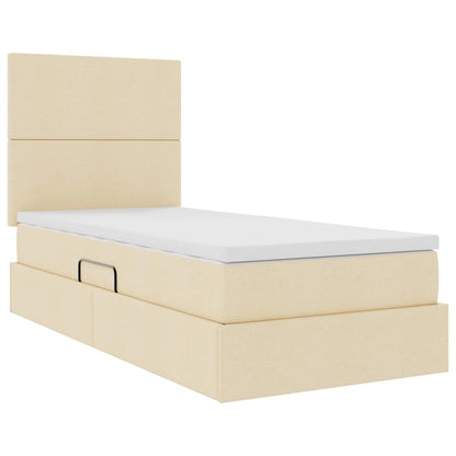 Letto con contenitore e materasso Crema 90 x 200 cm Tessuto | homemem39