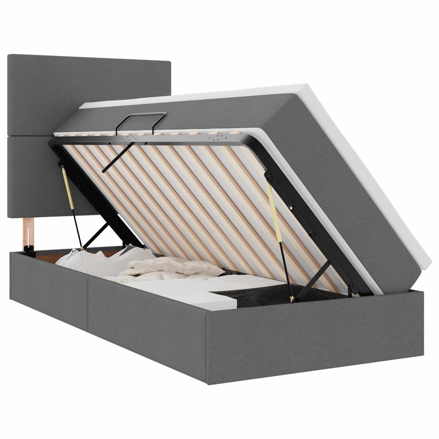 Letto con contenitore e materasso Grigio scuro 100 x 200 cm | homemem39