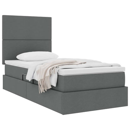 Letto con contenitore e materasso Grigio scuro 100 x 200 cm | homemem39