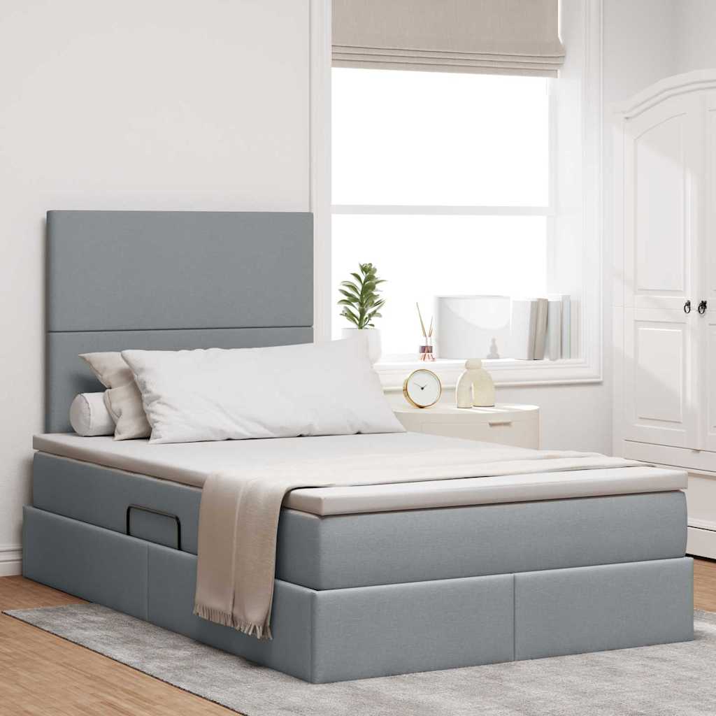 Letto con contenitore e materasso Grigio chiaro 120 x 190 cm | homemem39