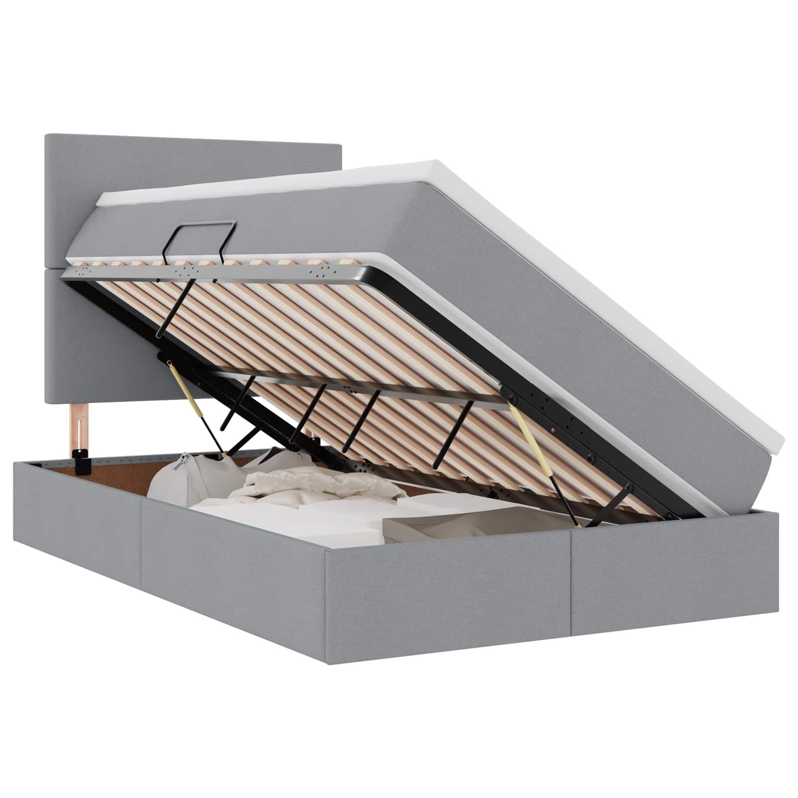 Letto con contenitore e materasso Grigio chiaro 120 x 190 cm | homemem39