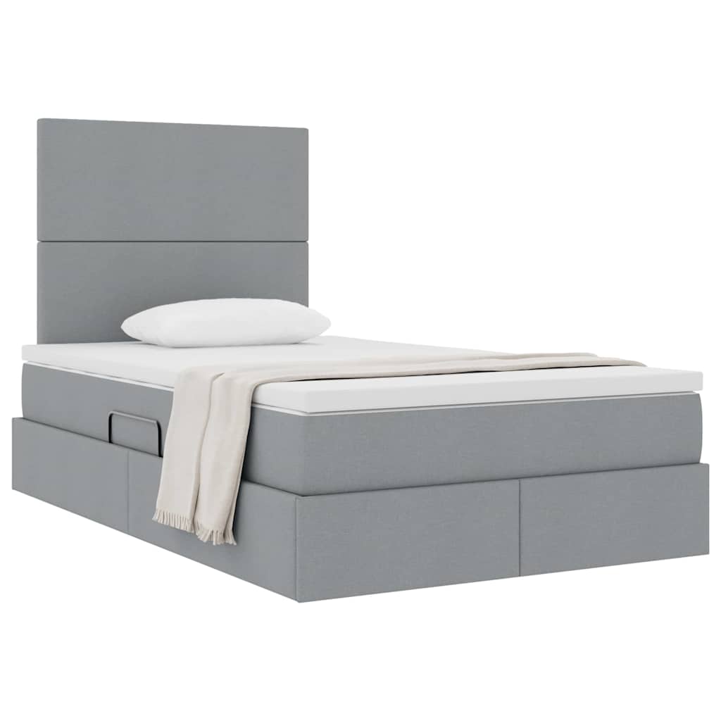 Letto con contenitore e materasso Grigio chiaro 120 x 190 cm | homemem39