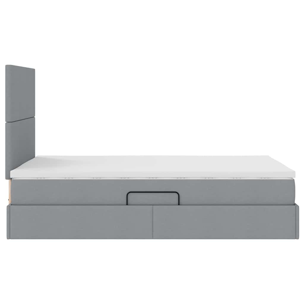 Letto con contenitore e materasso Grigio chiaro 120 x 190 cm | homemem39