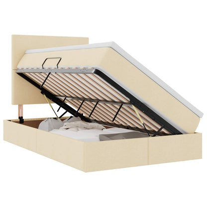 Letto con contenitore e materasso Crema 120 x 190 cm Tessuto | homemem39