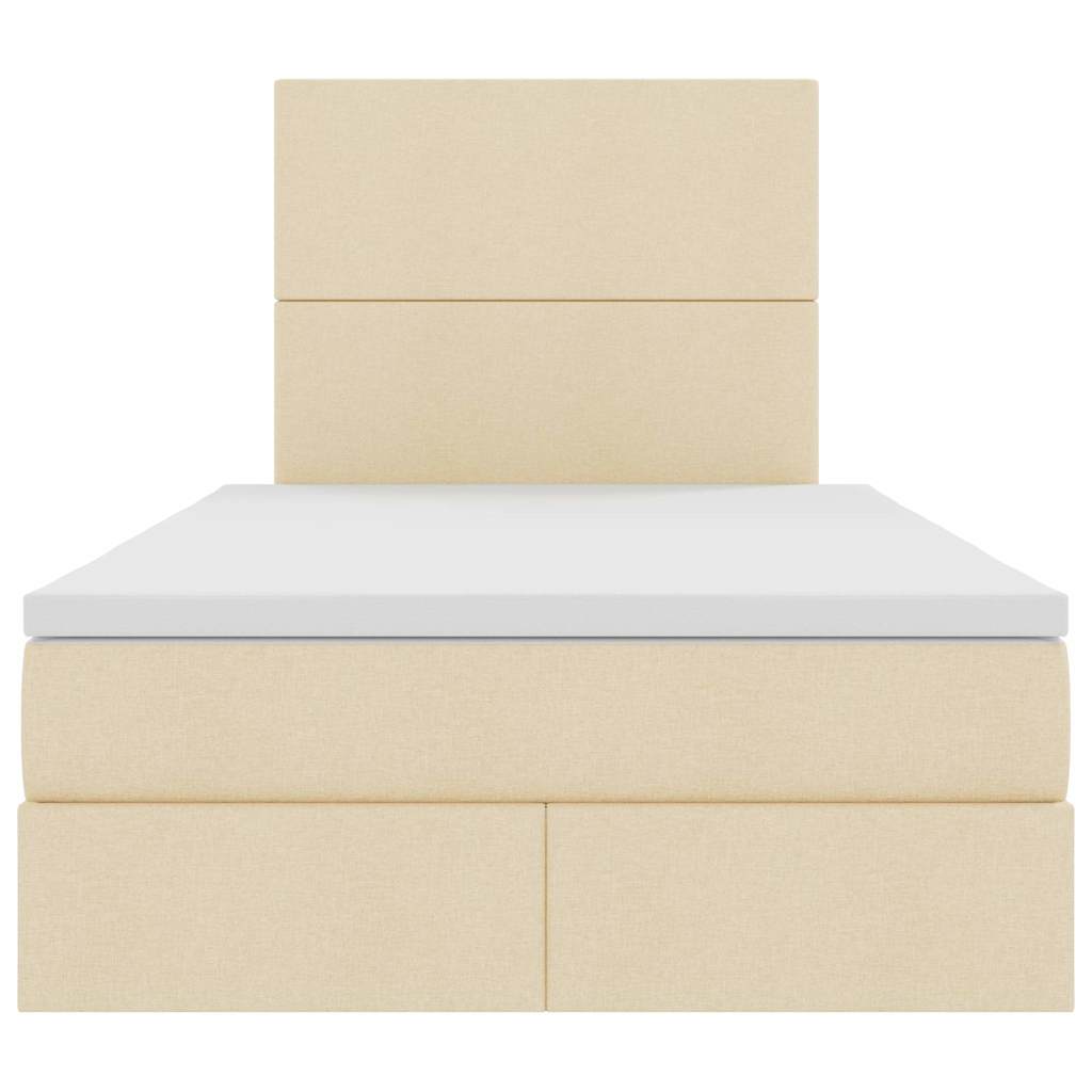 Letto con contenitore e materasso Crema 120 x 190 cm Tessuto | homemem39