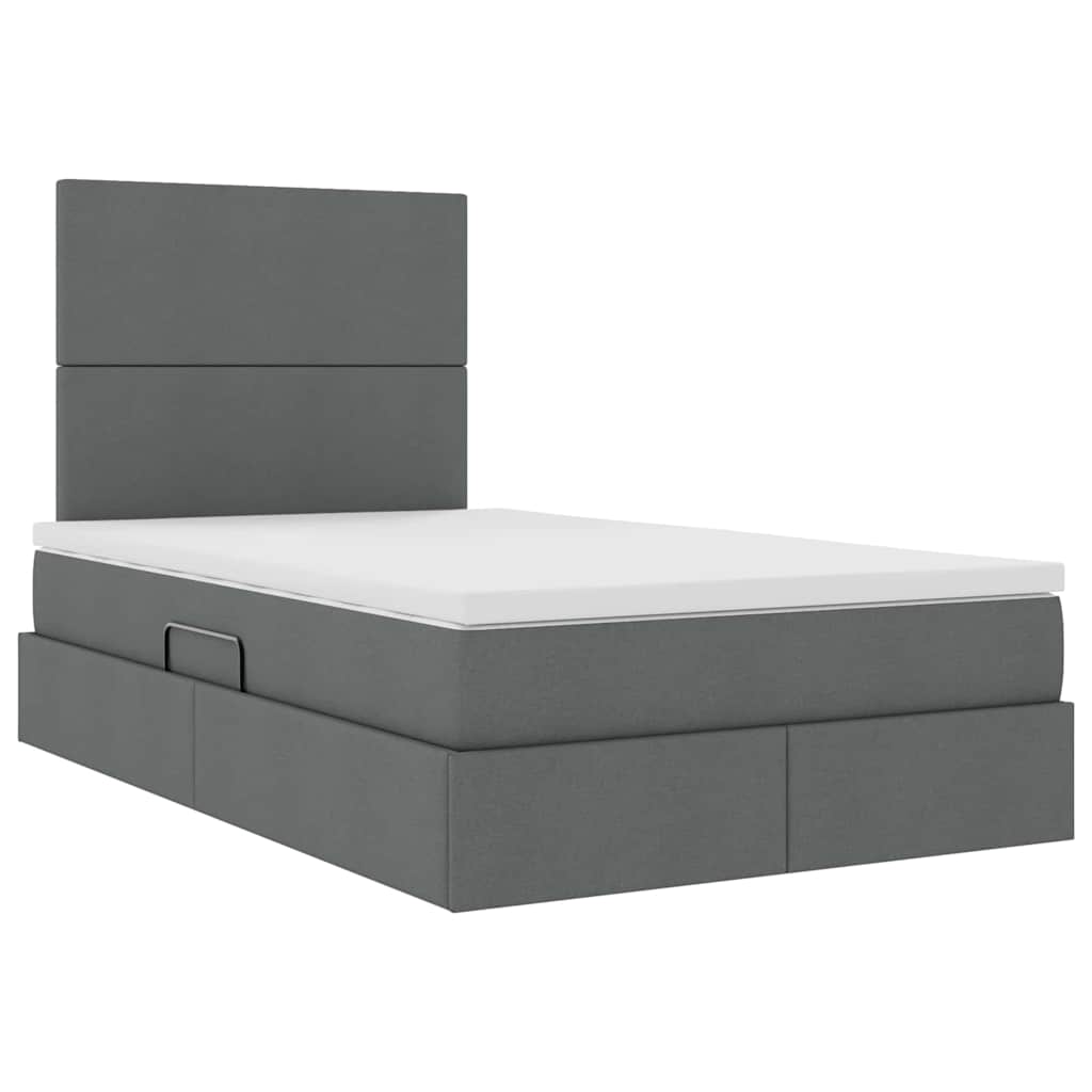 Letto con contenitore e materasso Grigio scuro 120 x 200 cm | homemem39