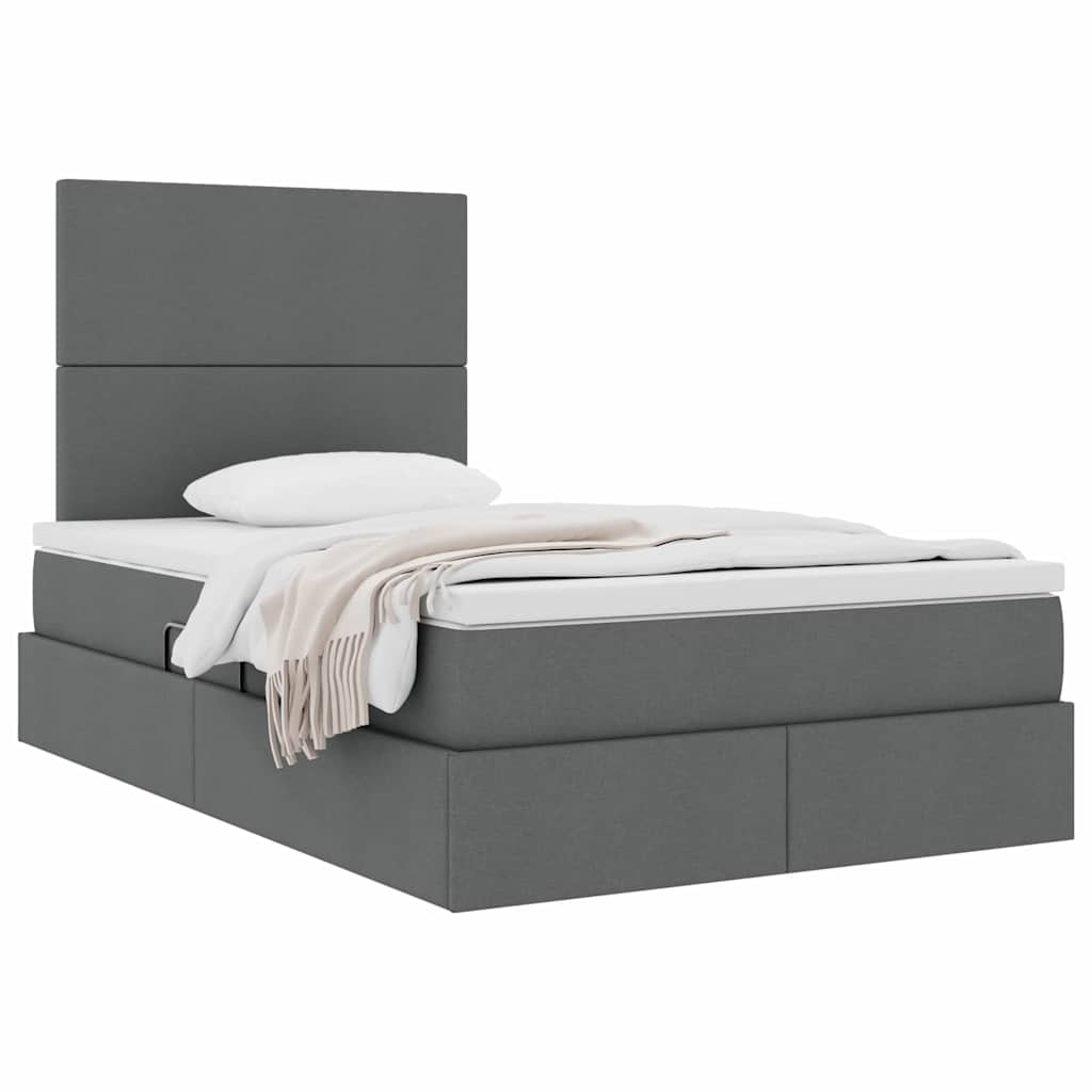 Letto con contenitore e materasso Grigio scuro 120 x 200 cm | homemem39