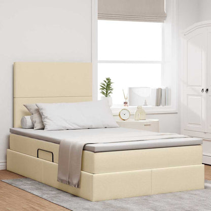 Letto con contenitore e materasso Crema 120 x 200 cm Tessuto | homemem39