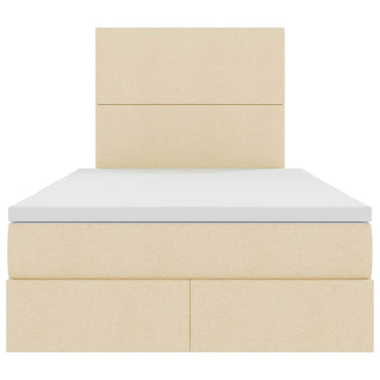 Letto con contenitore e materasso Crema 120 x 200 cm Tessuto | homemem39
