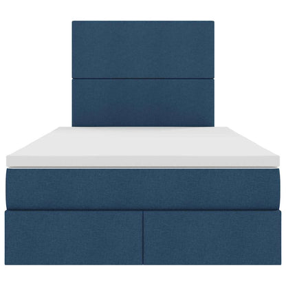Letto con contenitore e materasso Blu 120 x 200 cm Tessuto | homemem39