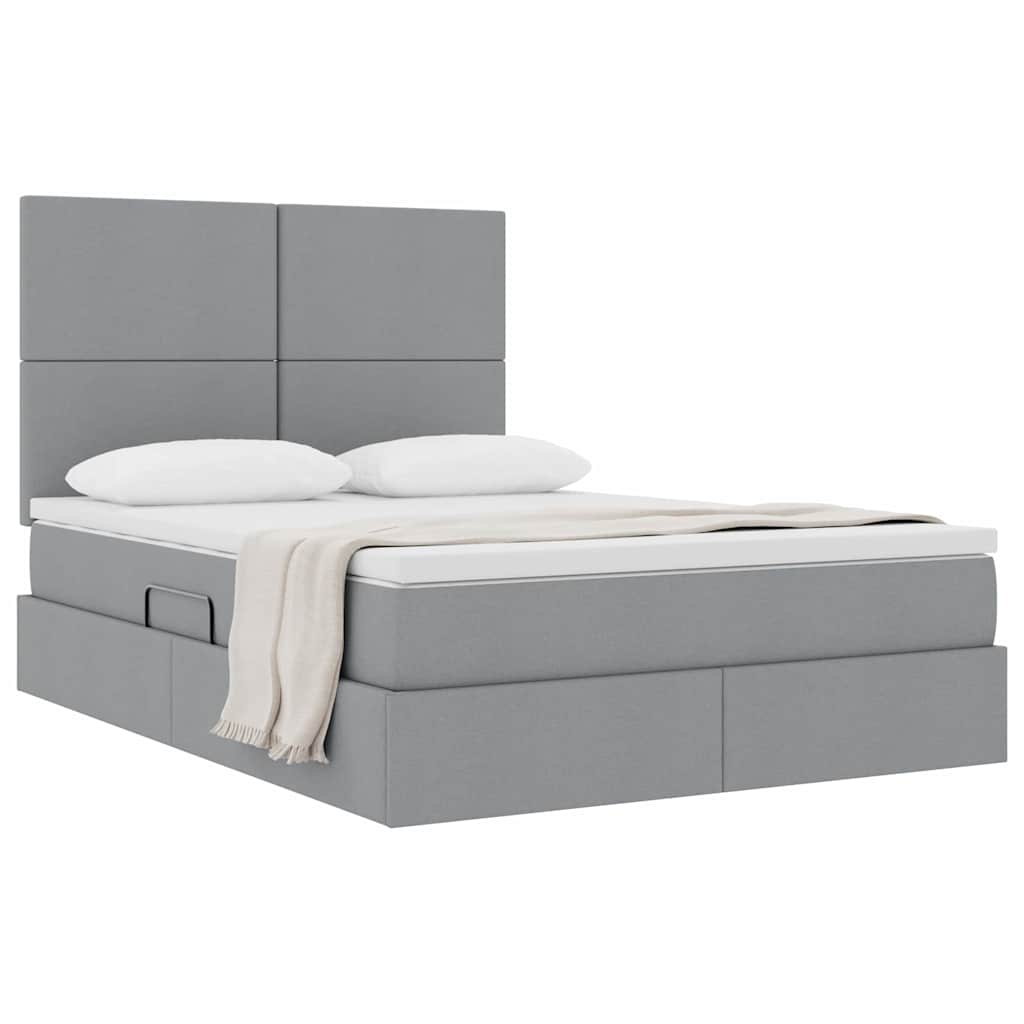 Letto con contenitore e materasso Grigio chiaro 140 x 190 cm | homemem39