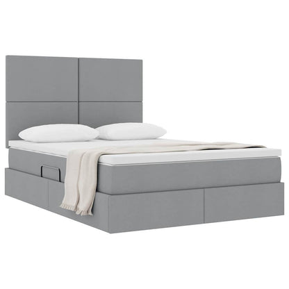 Letto con contenitore e materasso Grigio chiaro 140 x 190 cm | homemem39