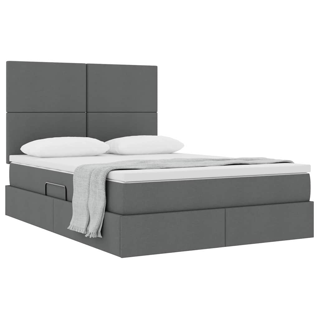 Letto con contenitore e materasso Grigio scuro 140 x 190 cm | homemem39