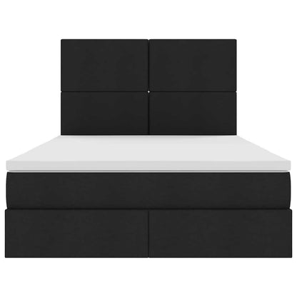 Letto con contenitore e materasso Nero 140 x 190 cm Tessuto | homemem39
