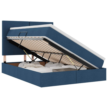 Letto con contenitore e materasso Blu 140 x 190 cm Tessuto | homemem39