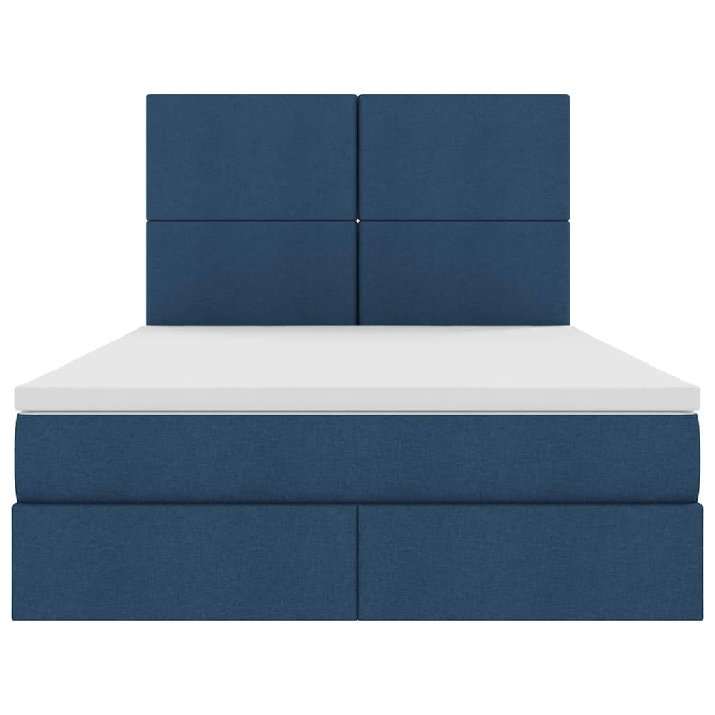 Letto con contenitore e materasso Blu 140 x 190 cm Tessuto | homemem39