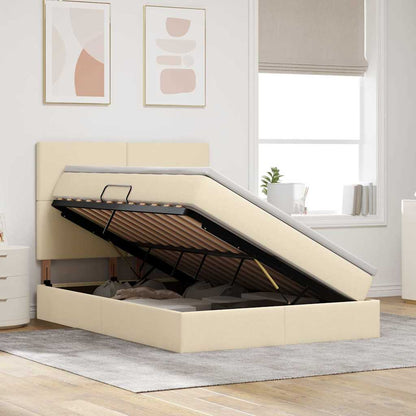 Letto con contenitore e materasso Crema 140 x 200 cm Tessuto | homemem39