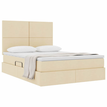 Letto con contenitore e materasso Crema 140 x 200 cm Tessuto | homemem39