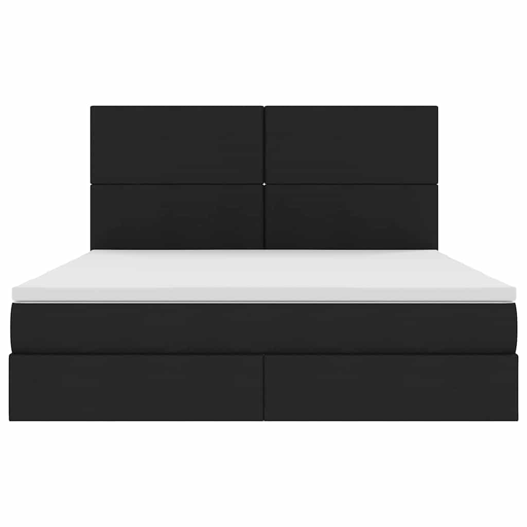 Letto con contenitore e materasso Nero 160 x 200 cm Tessuto | homemem39