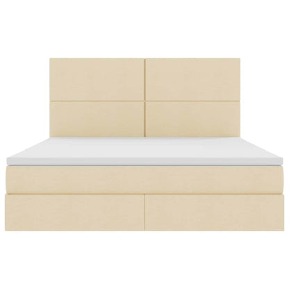 Letto con contenitore e materasso Crema 160 x 200 cm Tessuto | homemem39