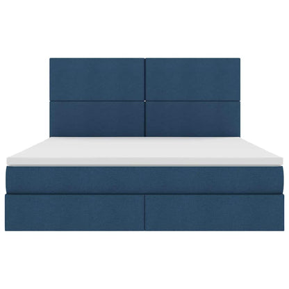 Letto con contenitore e materasso Blu 160 x 200 cm Tessuto | homemem39