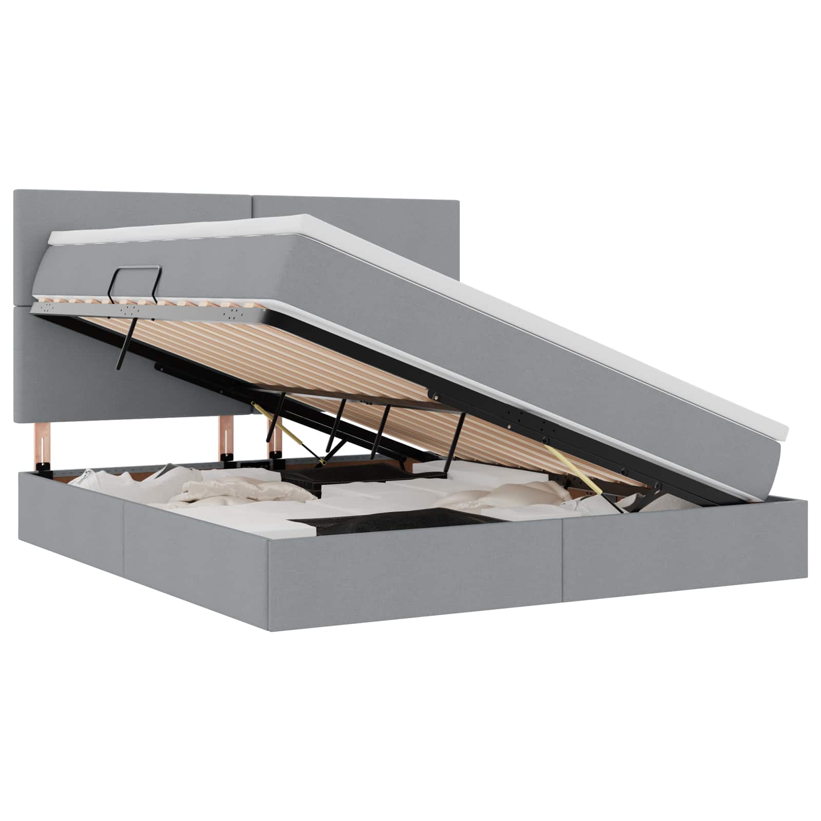 Letto con contenitore e materasso Grigio chiaro 180 x 200 cm | homemem39