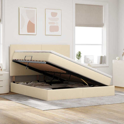 Letto con contenitore e materasso Crema 180 x 200 cm Tessuto | homemem39