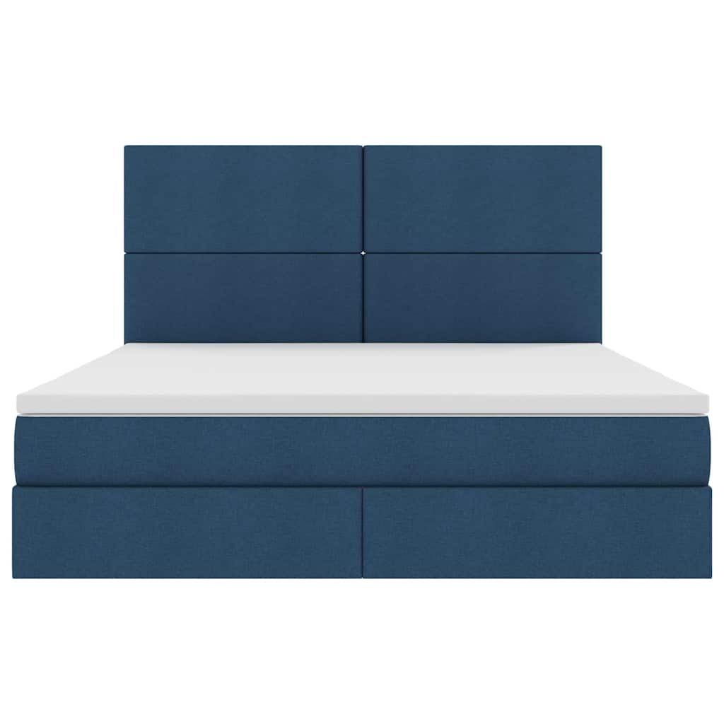Letto con contenitore e materasso Blu 180 x 200 cm Tessuto | homemem39