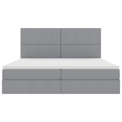 Letto con contenitore e materasso Grigio chiaro 200 x 200 cm | homemem39
