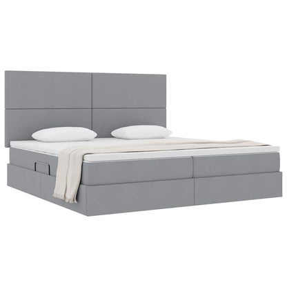 Letto con contenitore e materasso Grigio chiaro 200 x 200 cm | homemem39