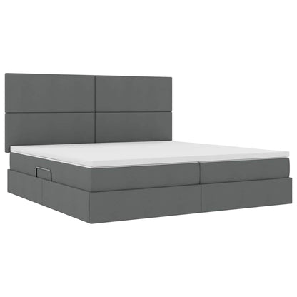 Letto con contenitore e materasso Grigio scuro 200 x 200 cm