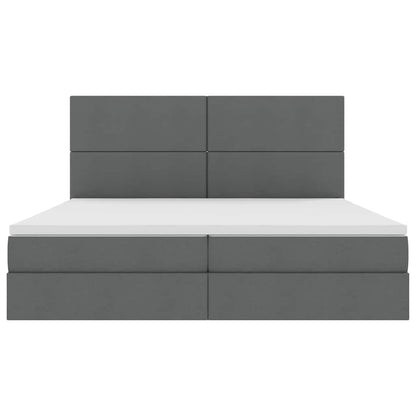 Letto con contenitore e materasso Grigio scuro 200 x 200 cm