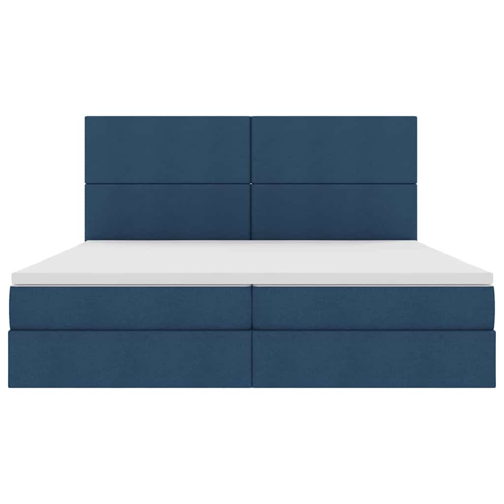 Letto con contenitore e materasso Blu 200 x 200 cm Tessuto | homemem39