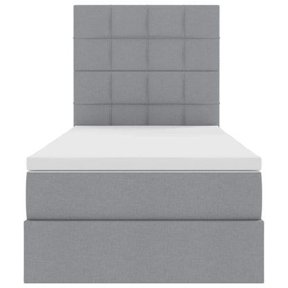 Letto con contenitore e materasso Grigio chiaro 90 x 190 cm | homemem39