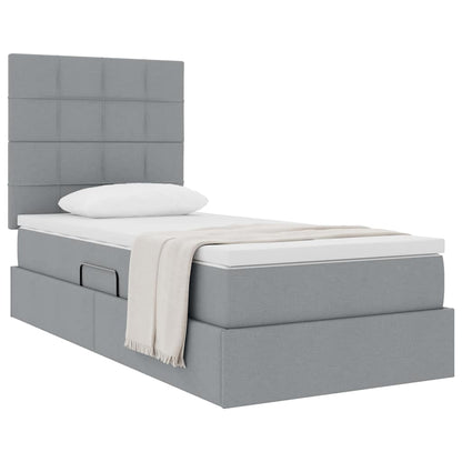 Letto con contenitore e materasso Grigio chiaro 90 x 190 cm | homemem39